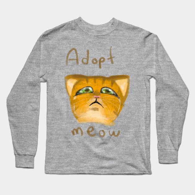 Adopt Meow Long Sleeve T-Shirt by Mirrortail